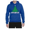 thumbnail image 2 of Lets Get Lit Xmas Tree Ugly Christmas Sweater Unisex Graphic Hoodie Sweatshirt, Royal, Small, 2 of 3