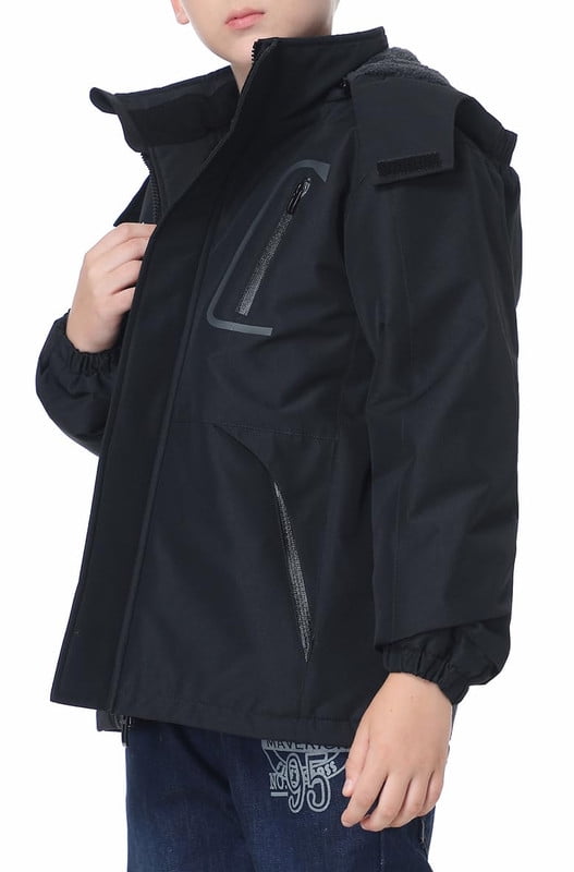 Kid's Water Resistant Snow Jacket Girl's Warm Skiing Jackets Winter Coat, Black