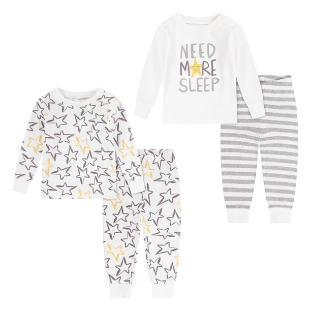 Conjunto de Pijama para Bebé 4 Piezas HUGGIES de Algodón con Mangas Largas