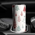 thumbnail image 3 of 20oz Multicolor Christmas Tree Pattern Skinny Tumblers Stainless Steel Tumbler with Lid and Straw,Vacuum Insulated Double Wall Travel Tumbler Cups with Cleaning Brush for Coffee,Tea, 3 of 6