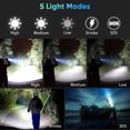 thumbnail image 3 of Mini Flashlight, Aluminum Alloy Housing 1000LM Flashlight 5 Modes  for Outdoor, 3 of 8