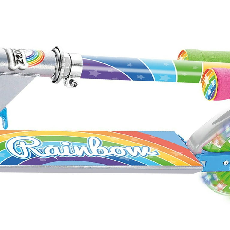OZBOZZ Rainbow Foldable Kick Scooter, Light-up Wheels, Ages OZBOZZ Rainbow Foldable Kick Scooter, Light-up Wheels, Ages
