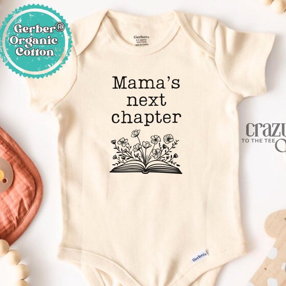 Baby Bodysuit BELLA CANVAS Mama'S Next Chapter Baby Gerber Onesie Bodysuit, Baby Reader Bodysuit, Librarian Baby Shower