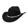 thumbnail image 4 of Sombrero de vaquero occidental, versátil, clásico, para disfraz, con protección solar, de jazz. Estilo C Negro, 4 of 9