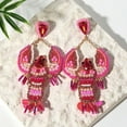 thumbnail image 7 of Bohemian Starfish Lobster Conch Seed Bead Drop Earrings for Women Handmade Ocean Animal Earrings Summer Beach Jewelry, 7 of 7