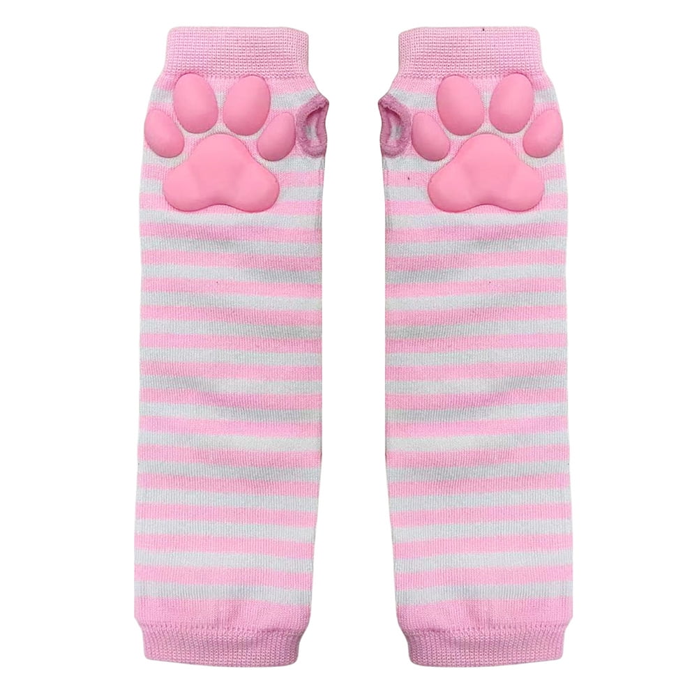 Kawaii Cat Cosplay Kawaii Soft 3D Toes Beans Fingerless Cat Claw Paws Pad Sleeve Cute Cat Paw Mittens Gloves