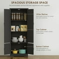 thumbnail image 4 of HOMCOM Garde-Manger de Cuisine 60 Pouces, Armoire de Rangement de Cuisine avec Étagères, Noir, 4 of 10