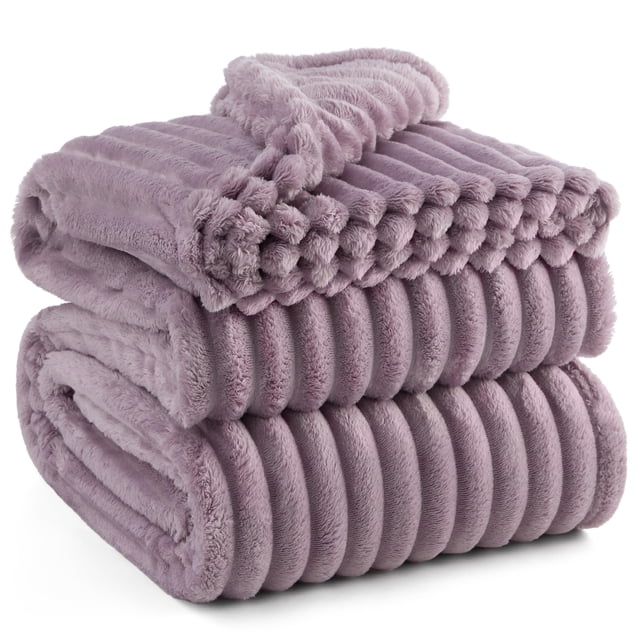Manta Bedsure GentleSoft Ligera Morado Claro Full para Cama 215x230cm