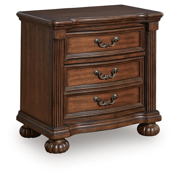 Signature Design by Ashley Lavinton Nightstand - 3 Drawer Traditional Bedroom End Table with Hidden Tray - Brown