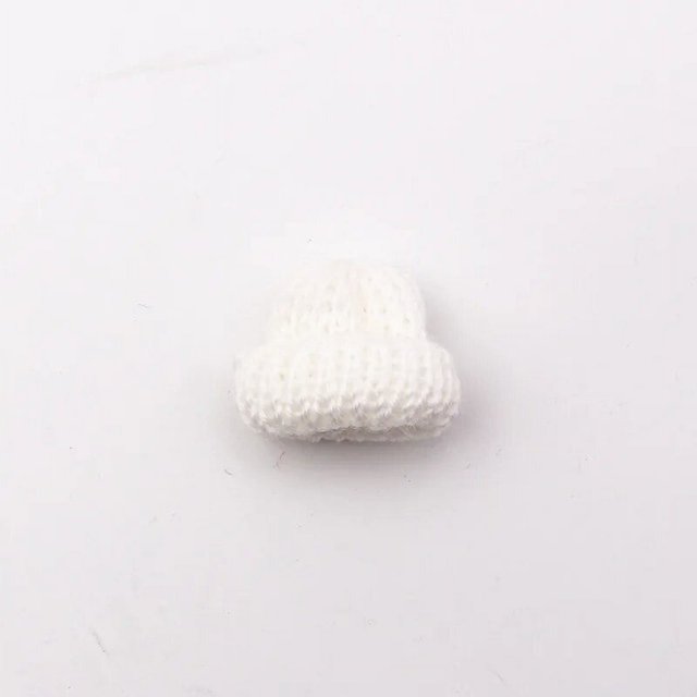 Mini pompón amor sombrero tejido pequeño gorro de Papá Noel bufanda para fiesta de Navidad accesorio muñeca disfraz árbol de Navidad adornos en miniatura