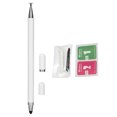 thumbnail image 1 of Lápiz capacitivo 2 en 1 para pantalla táctil con puntas de repuesto, bolsa de limpieza para teléfonos móviles, tabletas, bloc de notas, color blanco, 1 of 8