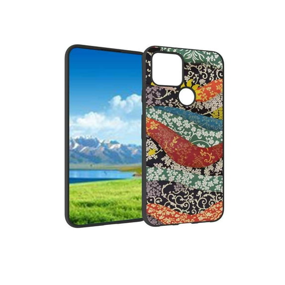 apanese-traditional-textile-3 Phone Case, Degined for Google Pixel 5(2020) Case Men Women, Flexible Silicone Shockproof Case for Google Pixel 5(2020)