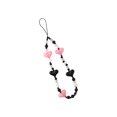 thumbnail image 1 of nipocaio Heart Shape Beaded Phone Charms Kawaii Wrist Strap Acrylic pink, 1 of 5