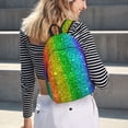 thumbnail image 5 of Disketp Glitter Rainbow Mochila de Lona Estampada, Mochila Escolar de Viaje Ligera para Estudiantes y Portátil-Small, 5 of 5