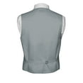 thumbnail image 3 of Best Tuxedo Men's Solid Satin Formal, Tuxedo, Wedding, Prom, Cruise Vest, Tie & Hankie Set in Platinum, 3 of 4