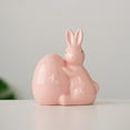 thumbnail image 6 of Ceramic Bunny Statue under $5! Kadlawus Easter Ceramic Bunny Statue, Hugging Eggs Ornament for Home Desktop and Bedroom, Decorative Resin Figurine for Living Room and Office, 6 of 7