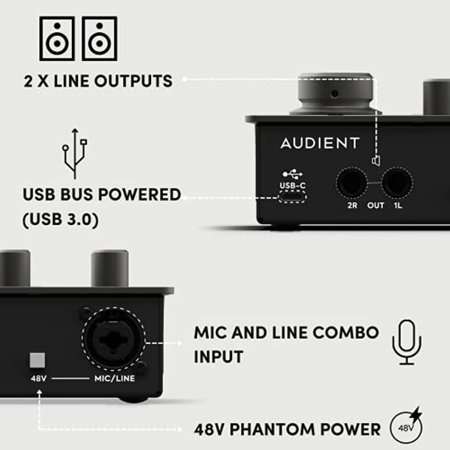 AUDIENT　USBオーディオインターフェイス 2in / 2out iD4mk II　iD4mk2
