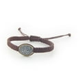 thumbnail image 1 of FRONAY Sterling Silver Brow Macrame Braided Bracelet Micropave CZ Charm, 1 of 1