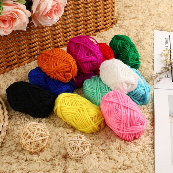 PTOOTP Soft Yarn Knitting Yarns Acrylic 12 Pcs
