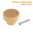 thumbnail image 3 of Uxcell 10pcs Wood Knobs 1.4"(35mm) Wooden Drawer Pulls with Screws, Wood Color, 3 of 4