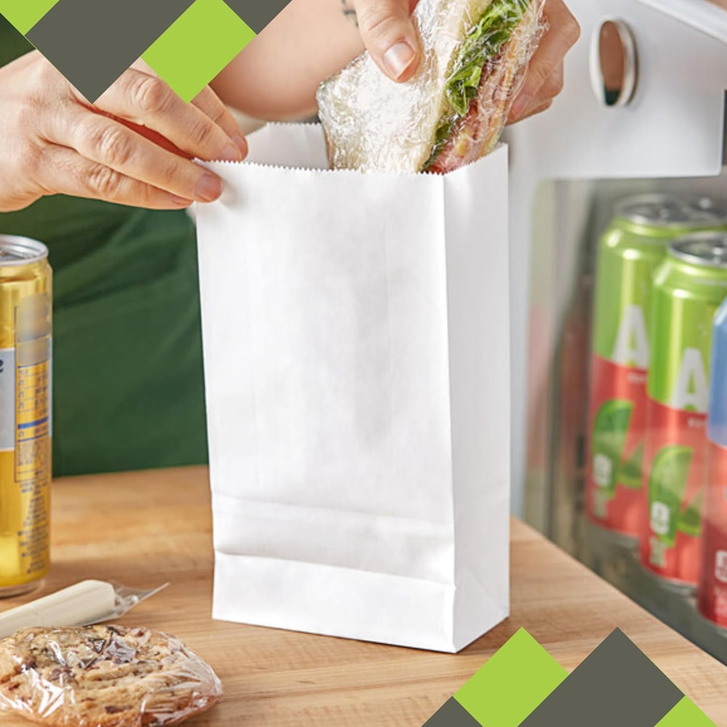 100 Pcs Kraft Treat Bags,3.5 x 2.1 x 7in White Paper Bags,Snack Lunch Bags,Gift Packaging Pouches,Mini Size Snack Bags,Perfect for Snacks, Popcorns or Party Favor By HXRH