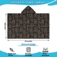 thumbnail image 2 of Black Gothic Skull Bookcase Pattern Hooded Bath Towel，50"x30" for Ages 3 To 12 Kids, Quick Dry Lightweight Soft Microfiber Hood Beach Towel Cover Up for Kids, 2 of 7