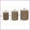 thumbnail image 3 of Rustic Wood 3-Piece Coffee Table Set: Nesting End/Plant Stands, Space-Saving Multi-Purpose Accents, 3 of 9