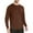 Brown, variant on Basic Long Sleeve Shirts for Men Spring Fall Soft Lightweight Crewneck Relaxed Fit Plain Undershirts