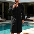 thumbnail image 2 of successthop Bathrobes for Men Long Sleeves Bathrobe Knee Homewear Belted Sleepwear Jacquard After Bath Fall Loungewear, 2 of 8