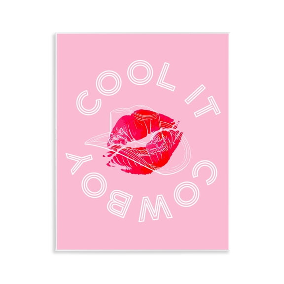 Stupell Industries Cool It Cowboy with Kiss Quotes and Sayings Painting Unframed Art Print Wall Art, 11 x 14