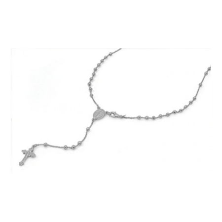 - 925 Sterling Silver 3MM Rosary Necklace