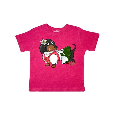 

Inktastic Cute black and brown dachshund in traditional German dress Gift Toddler Boy or Toddler Girl T-Shirt