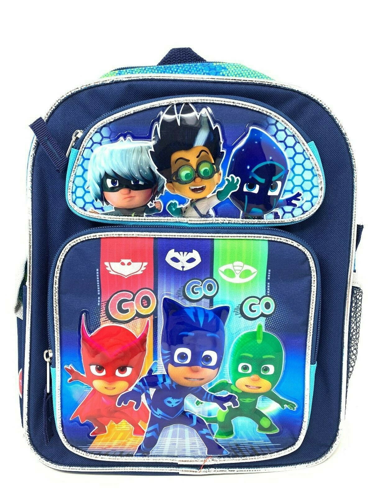Nickelodeon Pj Masks 12" Canvas Blue " GO GO GO" School Backpack 35904