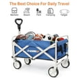 thumbnail image 6 of Wagon, Collapsible Folding Outdoor Utility Wagon, Garden Carts for Sports, Shopping, Camping (Blue), 6 of 7