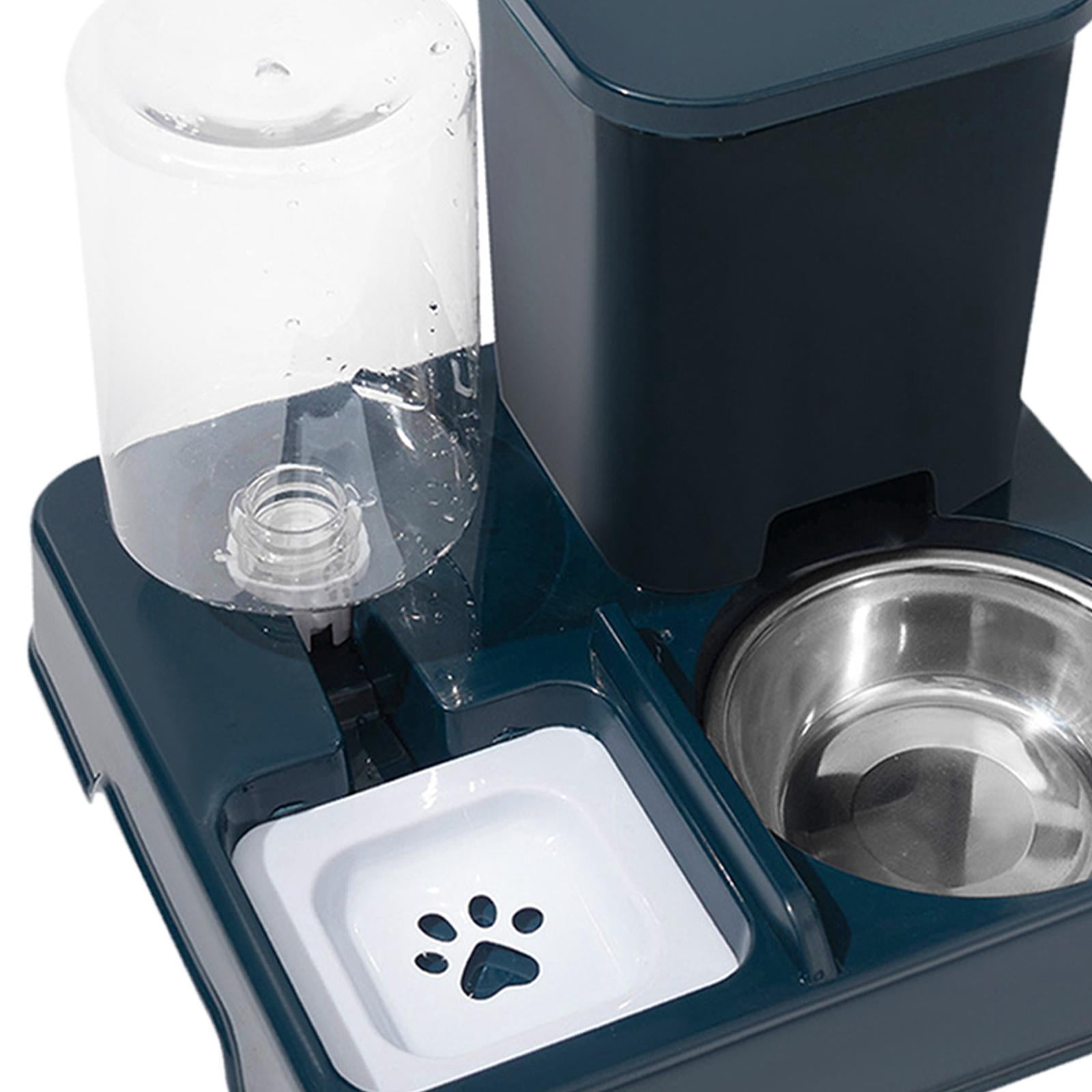 balikha Automatic Dog Cat Feeder 2 in 1 Feeder and Water Dispenser Easily Clean Large Capacity Dry and Wet Separation for Dogs Rabbits dark blue