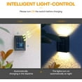 thumbnail image 4 of Solar Wall Lights Outdoor Up and Down LED Wall Sconce 4Pcs Dual-Head Porch Light Waterproof Deck Lamps for Garden Path Yard Patio Driveway Decor, Warm White, 4 of 7