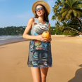thumbnail image 3 of Fotbe Whimsical Goat Artist Vestido de Verano sin Mangas para Mujer – Vestido Midi Línea A, Estilo Camiseta Floral, Vestido Playero Casual y Fluido, 3 of 7