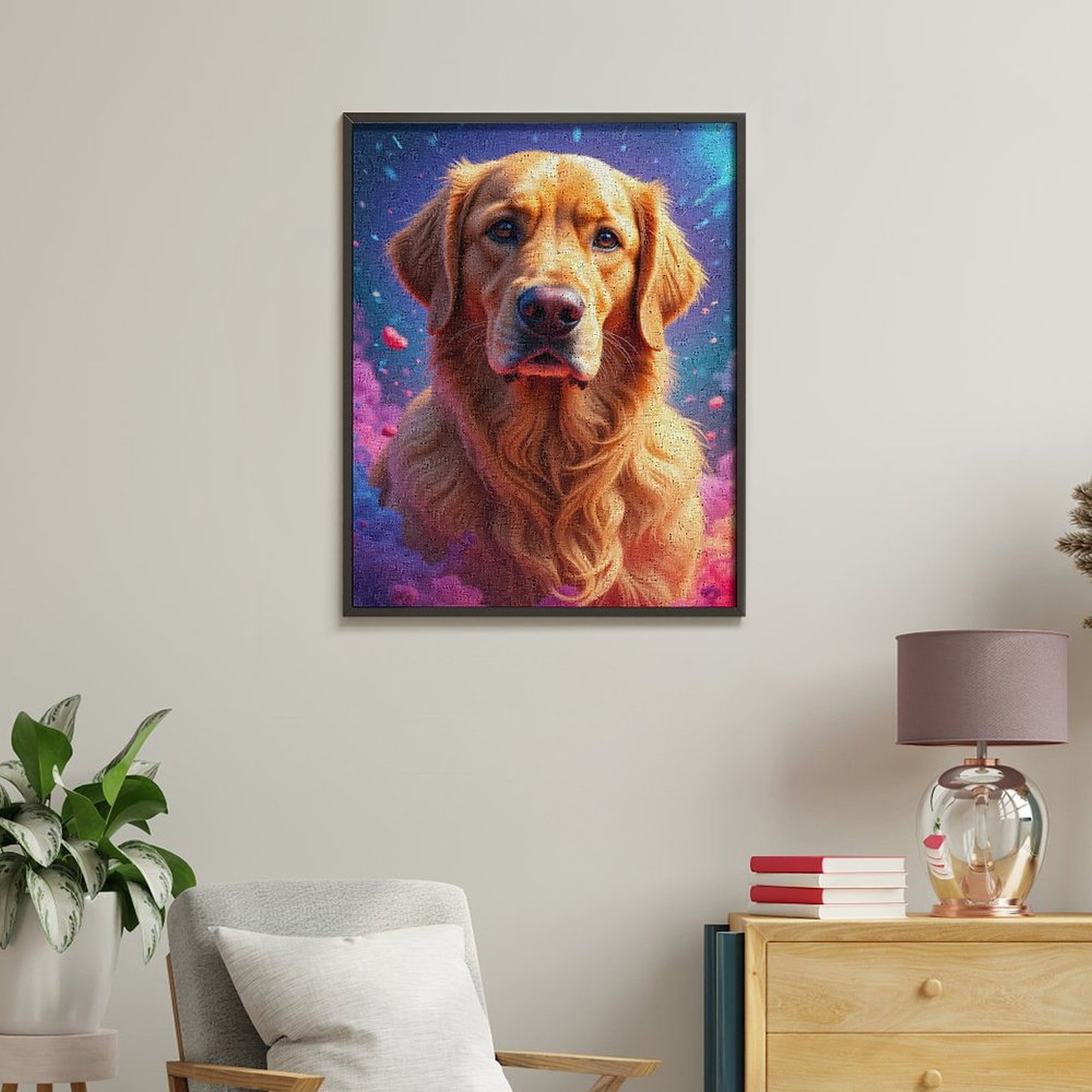 Paint by Numbers Kit for Adults, Golden Retriever Dreamscape Portrait Paint by Numbers, Easy Paint by Numbers Kit for Adults Beginner, DIY Adult Paint by Number Kits on Canvas, Home Decor