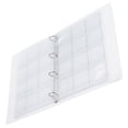 thumbnail image 3 of Transparent Binder Clear Sheet Protector Photo Organizer Badge Storage Book Perforated Ring Collection Folder 6 Pages, 3 of 8