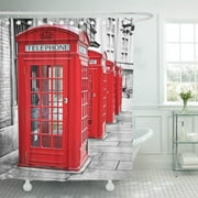 PKNMT Row of Iconic London Red Phone Cabins The Rest Shower Curtain 60x72 inches