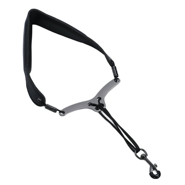 Correa Para El Cuello De Saxofón, Correa Para El Cuello De Cuero PU Elástica Suave Con Gancho De Metal Giratorio Para Saxofón Alto Tenor