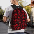 thumbnail image 2 of Lafuoo Red Skulls Pattern Casual Backpack, Large Capacity Adjustable Shoulder Strap Computer Backpack, Unisex, Suitable for Campus, Business,Travel-One Size, 2 of 6