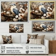 thumbnail image 4 of Designart "Ethereal Bird in Blue Florals" Animals Framed Wall Art Decor - Modern Farmhouse Blue Bird Living Room Framed Canvas Art, 4 of 6