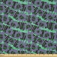 thumbnail image 2 of Ambesonne Floral Fabric by the Yard Microfiber, Flowers Lines Geometric Art, 10 Yards, Blue Violet and Pale Teal, 2 of 2
