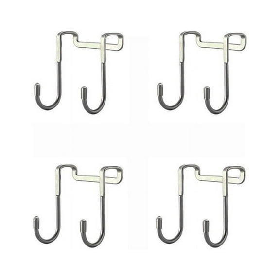 Over The Door Drawer Cabinet Hook,304 Stainless Steel Double S-Shaped Hook Holder Hanger Heavy Duty Free Punching Door Back Hanging Clothes Hook Organizer for Towel Cloth Bags Sundries(2/4/8 pcs )