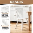 thumbnail image 2 of ClinQ Wooden Windsor Dining Chair Set of 2, Spindle Back, Armless, Farmhouse Kitchen and Dining Room Seating, White, 2 of 6