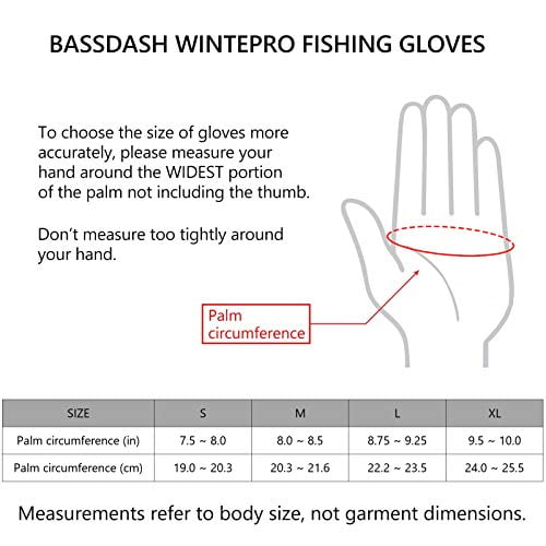 Bassdash WintePro Insulated Fishing Gloves Water Repellent Cold Weather Winter 