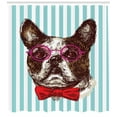 thumbnail image 3 of Ambesonne German Shower Curtain, Pop Art Bulldog Sketch, 69"Wx70"L, Multicolor, 3 of 3