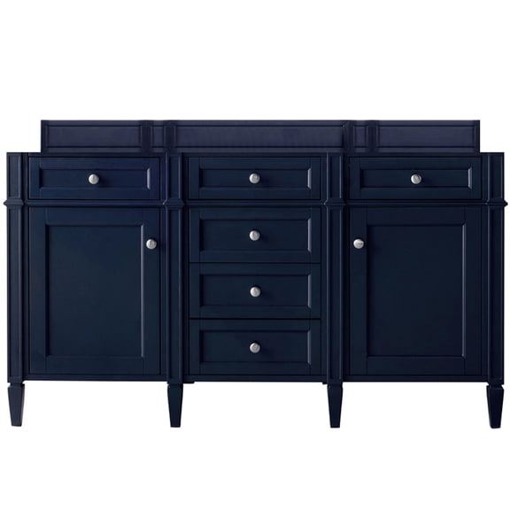 James Martin Vanities 650-V60D-M-VBL Brittany 60" Free Standing Double Basin Poplar Wood