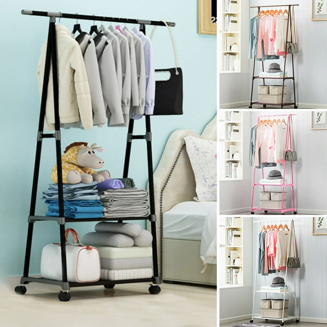 Amdohai Triangle Coat Rack Steel Tube Removable Large Capacity Hanging Clothes Tree Quilt Shoes Bags Boxes Hanger Stand Organizer